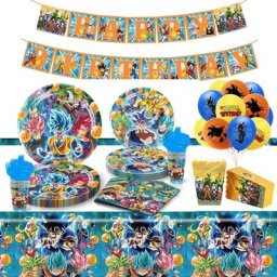 Fournitures de ixd'Anniversaire Dragon Ball Z Poulet en Papier Tasse Serviette Assiette