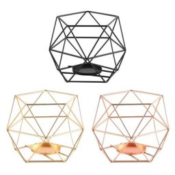 Porte-bougie chauffe-plat géométrique creux en métal support pour mariage table de centres de