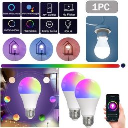 Ampoule intelligente Tuya WiFi lampe LED RVB ampoules intelligentes 9W 90-250V lampes
