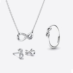 Ensemble Collier, Bague et Clous d'Oreilles Infini