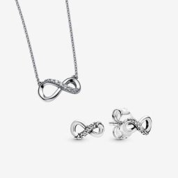 Ensemble Collier et Clous d'Oreilles Infini Scintillant