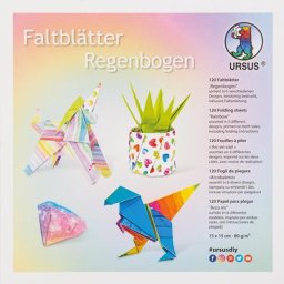 Ursus Papier origami « arc-en-ciel », 15 x 15 cm, 120 feuilles