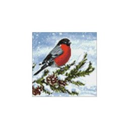 Kit broderie diamant ""oiseau hivernal"", 20 x 20 cm