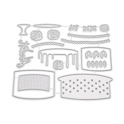 Matrices de découpe en métal pour gâteau d'anniversaire pochoir de bricolage carte de timbre