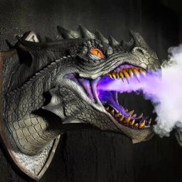 VIP Dragon ATIONS-Tête de Dinosaure en 3D Accessoire Mural struction ée Lumière Art Sculpture