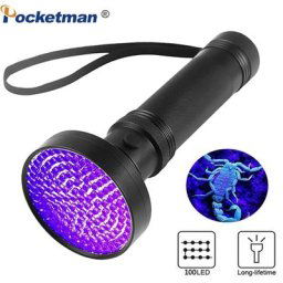 Lampe de poche UV à lumière noire pour la chasse au scorpion détecteur d'urine de chiens