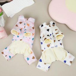 Combinaison chaude pour chien en forme de cœur mignon barboteuses d'hiver vêtements pour animaux