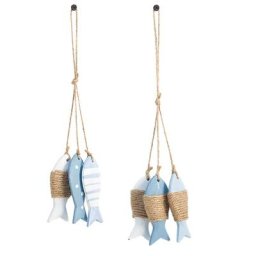 Décoration murale en forme de poisson pendentif en bois Art suspendu petite ficelle de mer