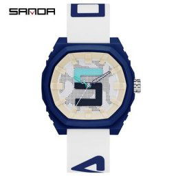 Sanda-Montre à quartz ultra fine pour homme et femme marque supérieure luxe sport étanche