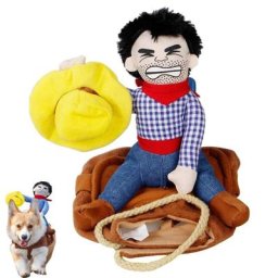 Costume de cavalier de Cowboy pour animaux de compagnie en Fiber de Polyester avec attaches