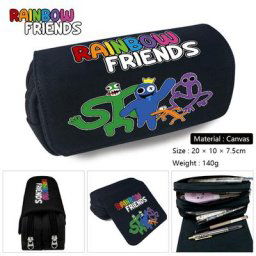 Étui à Crayons Arc-en-ciel pour Amis Sac à Stylos Noir de Dessin Animé Fournitures Scolaires