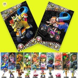 Carte de liaison de voiture de course monde 3D commutateur Mario Kart 8 carte Amiibo Cheshire 8