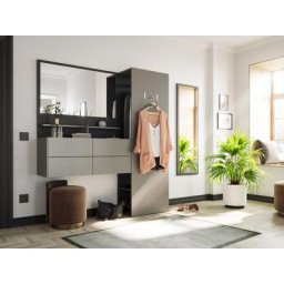 Meuble d'entrée vestiaire Central 4pcs 6 paires Cendre