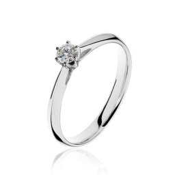 Bague Solitaire Veronika Or Blanc Diamant
