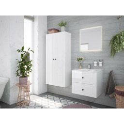 Ensemble meuble SDB Firenze 60 Cottage 4pcs miroir à LED Blanc brillant