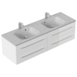 Meuble salle de bain Leon 160 blanc brillant