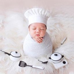 Accessoires de photographie de bébé petit chapeau de Chef blanc extensible petite cuisine