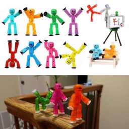 Jouets collants à ventouse pour garçons figurine d'action déformable jouets drôles pour enfants de