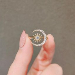 Bague ouverte lune et soleil pour femme bijoux élégants et simples nouvelle mode coréenne 2023