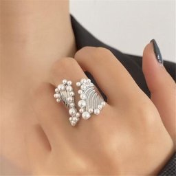 SHANGZHIHUA-Bague ouverte en alliage de cuivre perlé pour femme fouet design bijoux vintage mode