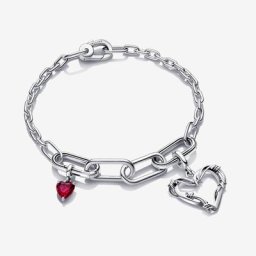 Bracelet Composé Cœur Brisé et Cœur Fil de Fer ME