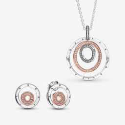 Coffret Cadeau Collier et Boucles d'Oreilles Cercles