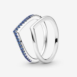 Ensemble de bagues Wishbone bleu profond
