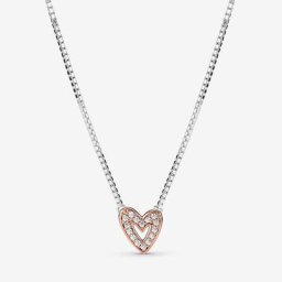 Collier Esquisse de Cœur Scintillant
