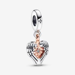 Charm Pendant Boussole Ailes d'Ange Céleste