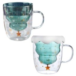 Sapin de Noël en verre double avec couvercle tasse en verre degrés enfants livraison directe