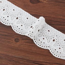 Rubans de garniture en dentelle brodée en coton blanc tissu de bricolage vêtements artisanaux