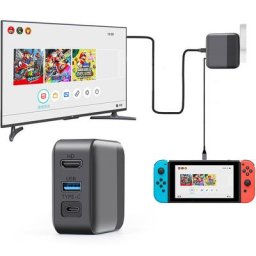 Adaptateur de charge multifonction S6 pour console de jeu Nintendo Switch petit PC USB Type-C