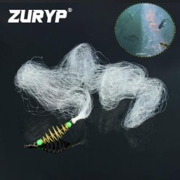 Filet de pêche à mailles 2 pièces piège à perles conception lumineuse en cuivre pour poisson de