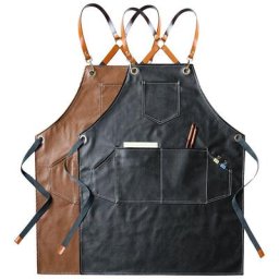 Tablier principal imperméable en cuir PU chasuble de poche cuisine cuisson accessoires de