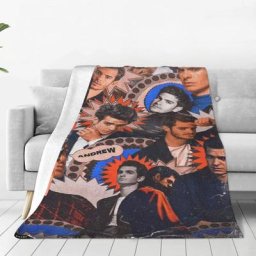 Andrew Garfield – couverture à carreaux en flanelle Collage artistique multifonction doux pour
