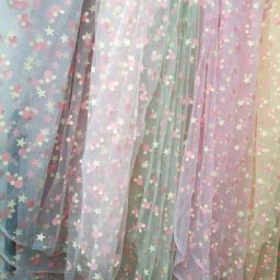 Tissu turetulle coloré pour robe de bébé fille maille étoile matériel pour mariage fête