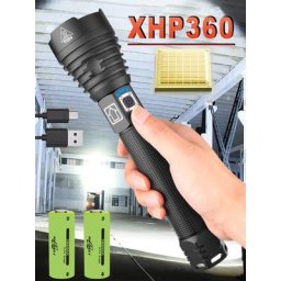 Nouvelle lampe de poche LED XHP360 18650 lampes de poche haute puissance rechargeables Usb XHP90