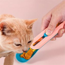 Bande d'alimentation Portable pour chat en plastique à presser en-cas cuillère pour animaux de