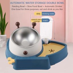 Ensemble d'alimentation automatique pour animaux de compagnie bol incliné pour chien recharge par