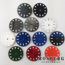 29mm Vert Stérile Lumineux Cadran de Montre Avec Fenêtre de Date Pour NH35 NH36 ETA 2824 2836 Miyota