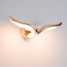 Applique murale LED en forme d'oiseau design nordique créatif forme de mouette dorée luminaire
