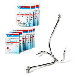 CKAAKASTU-Lot de 30 hameçons blancs en acier inoxydable hameçons de pêche en eau salée