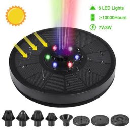 Fontaine solaire flottante 7V 3W décoration de jardin piscine étang Aquariums jardin