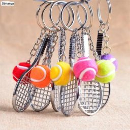 Porte-clés raquette de Tennis-Mini porte-clés Sport mignon voiture pendentif 6 couleurs porte-clés