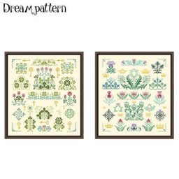 Kit de broderie de fil de coton jaune clair pour débutants scie sauteuse trèfle de jardin point