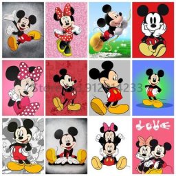 Disney-Kit de peinture au diamant de dessin animé 5D Minnie Mouse perceuse complète broderie au