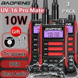 BaoFeng – walkie-talkie avec antenne de puissance Mate Pro UV-16 chargeur de Type C longue portée