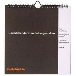 buttinette Calendrier perpétuel à réaliser soi-même, noir, 23 x 24 cm