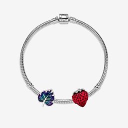 Coffret Cadeau Bracelet Fraise et Feuille