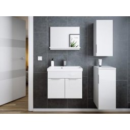 Ensemble meuble SDB Vega 4pcs miroir blanc brillant/blanc mat